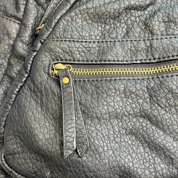 Under One Sky Solid Black Pebbled Leather Backpack w/ Multiple Pockets, NWT! - Picture 4 of 11